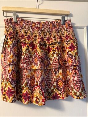 Patrons of Peace Multicolor Tiered Smocked Mini Skirt